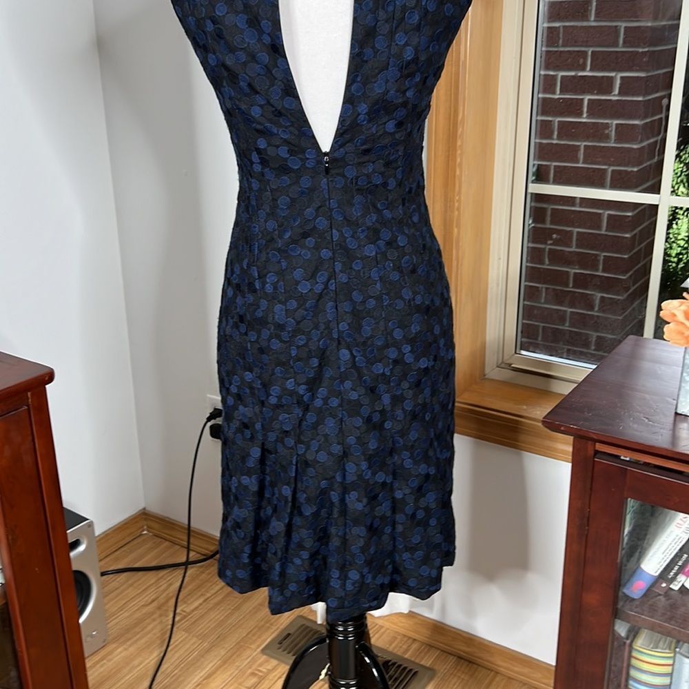 Akris Punto Navy Blue Dotted Jaquard Dress size 4 - Picture 6 of 10